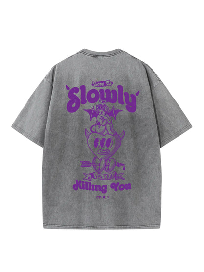 "Love Is Killing You" Acid Washed Oversized t-shirt