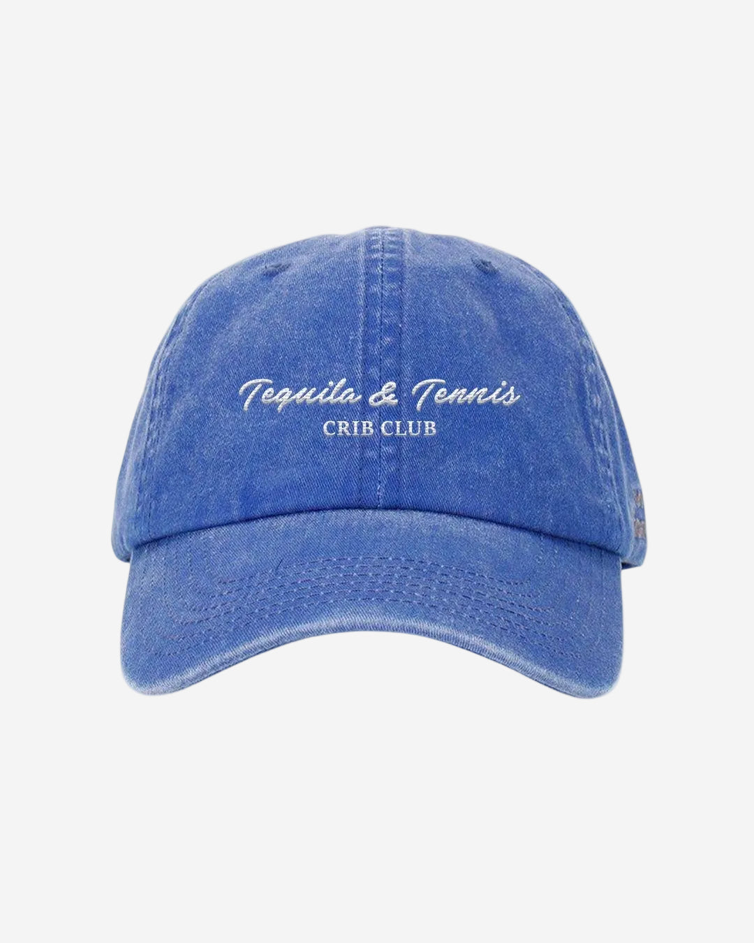 "Tequilla & Tennis" Blue cap acid washed