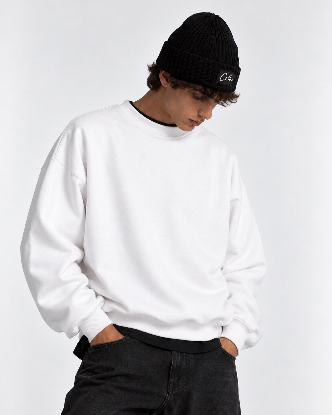 "Basic white" sweater