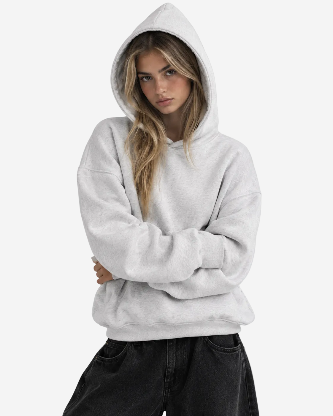 "Basic heather grey" hoodie