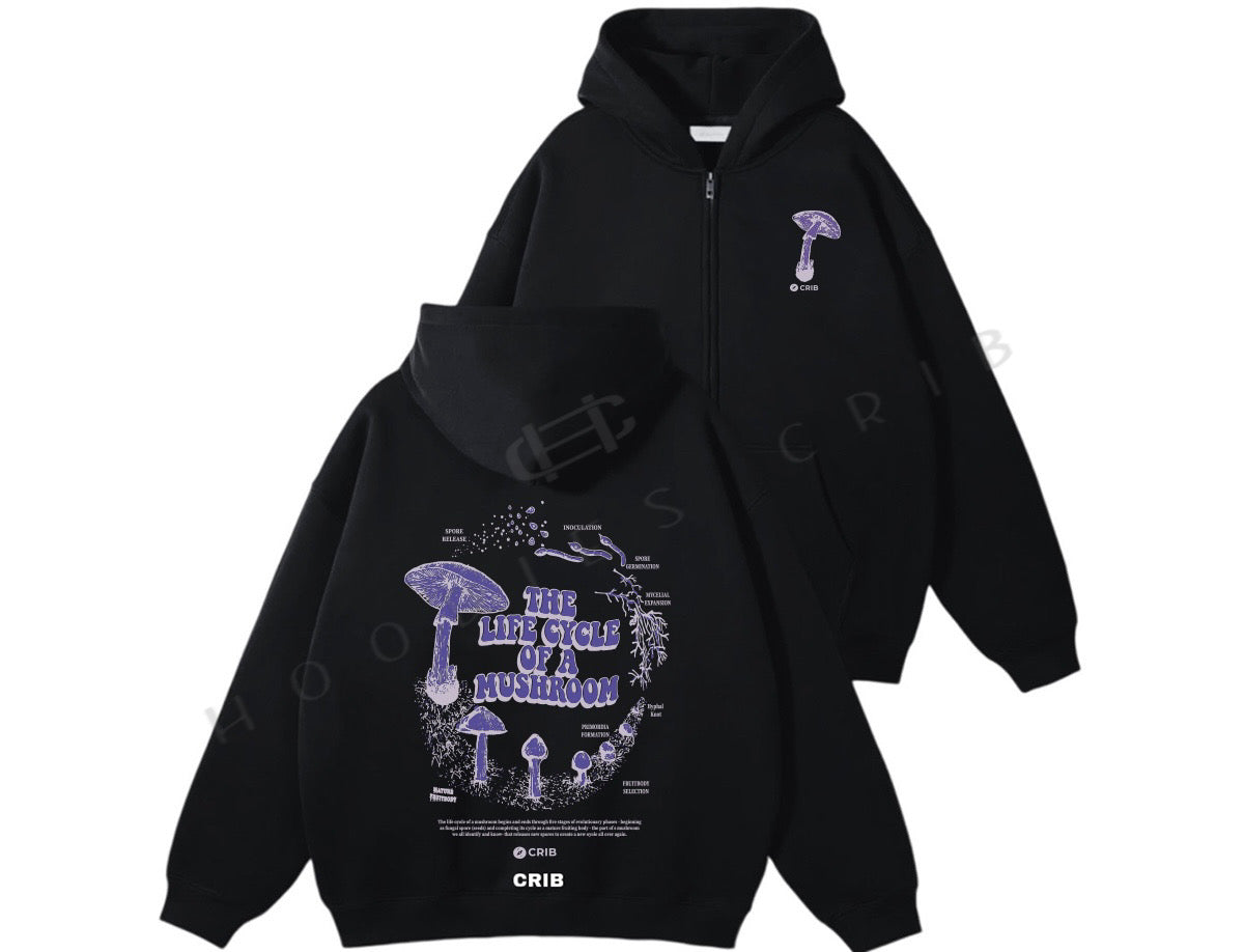 "Mushroom" zip-up hoodie