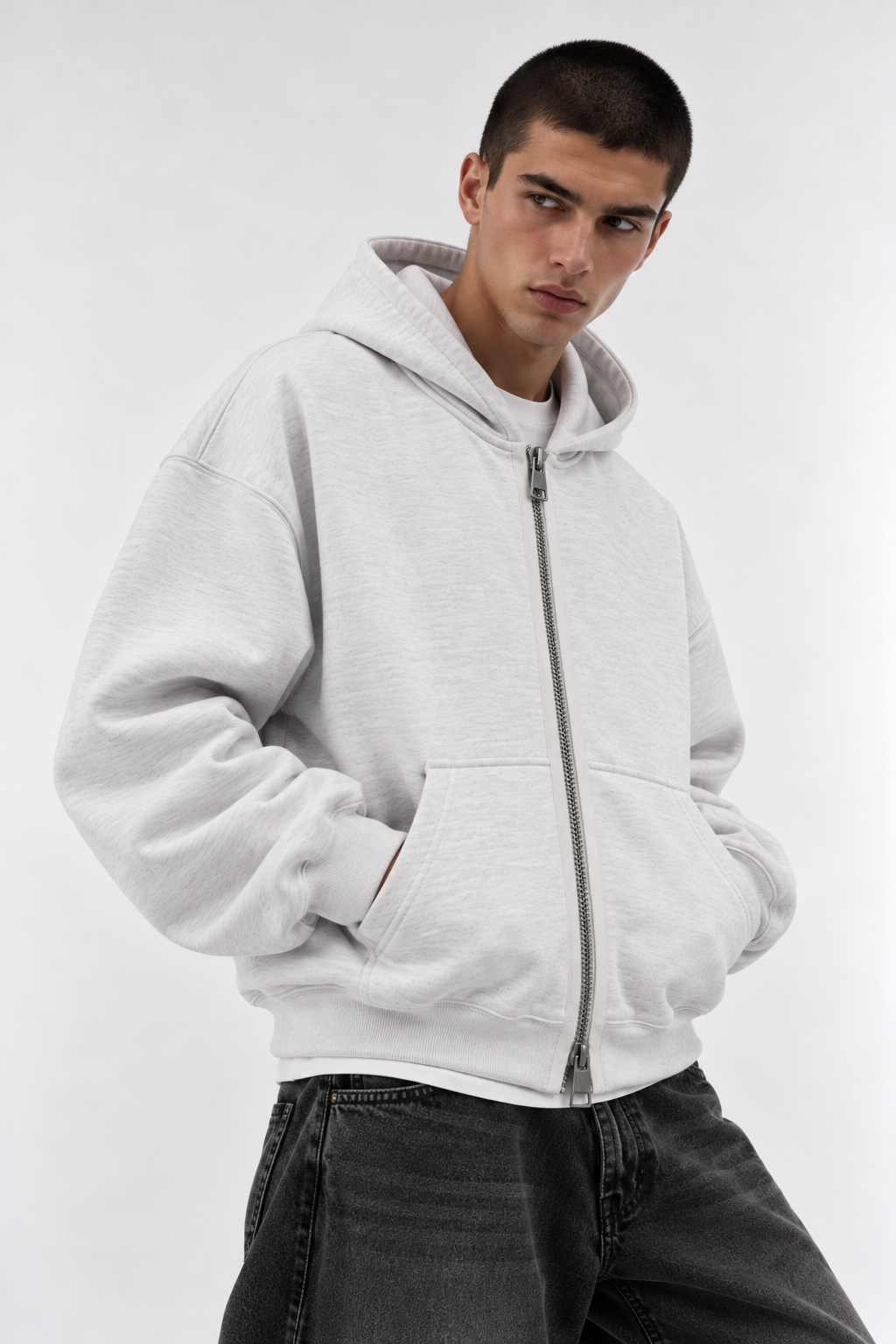 "Basic Heather grey" hoodie