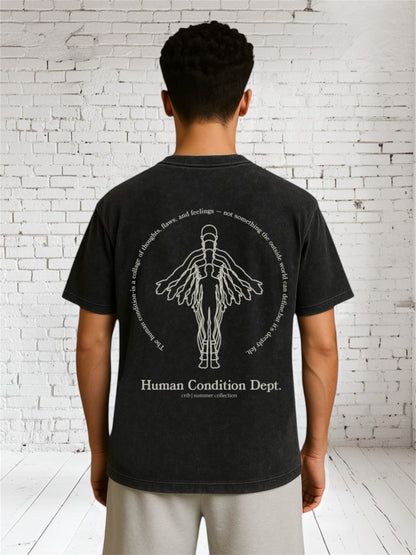 "Human Condition" Oversized Acid Washed t-shirt