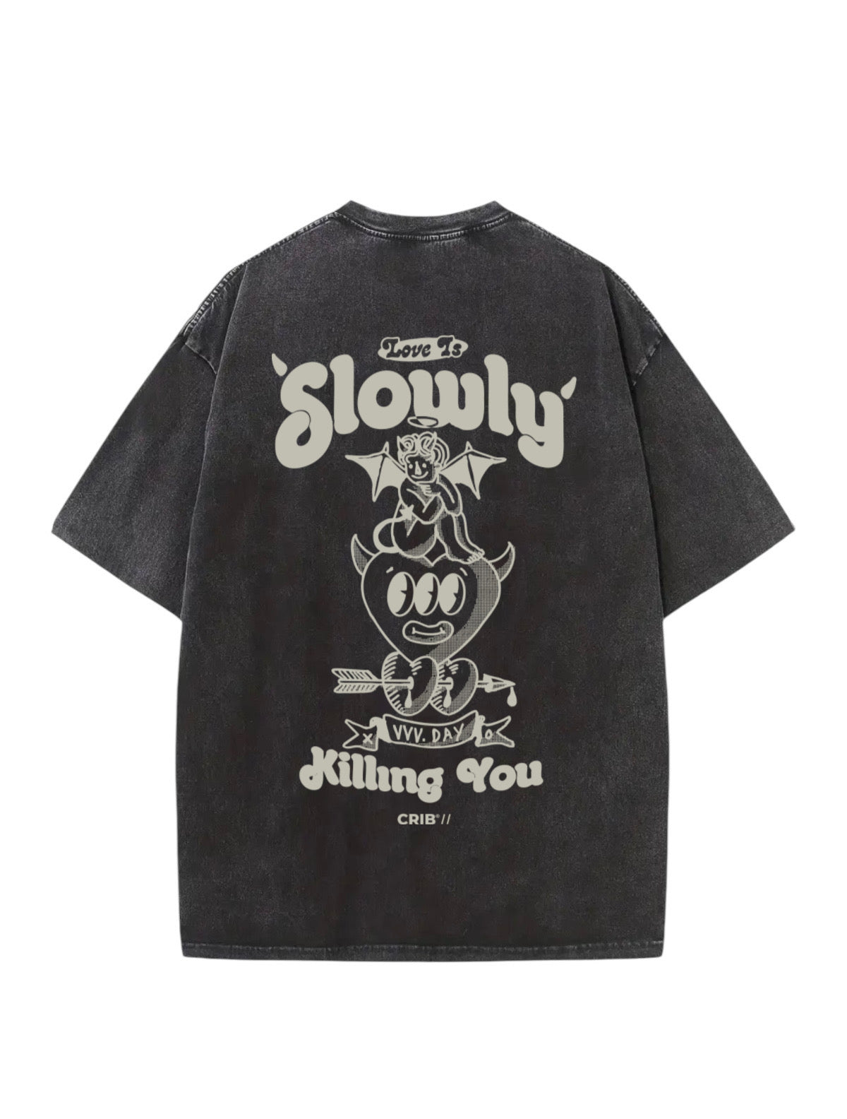"Love Is Killing You" Acid Washed Oversized t-shirt