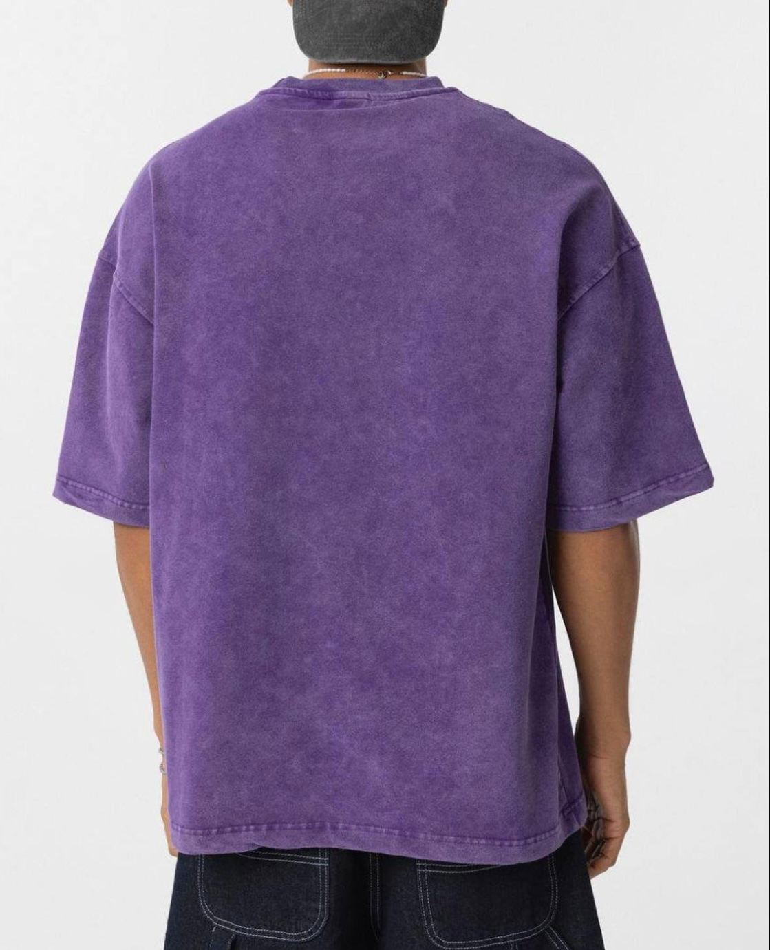 "Premium Basic Purple Acid Washed Oversized" t-shirt