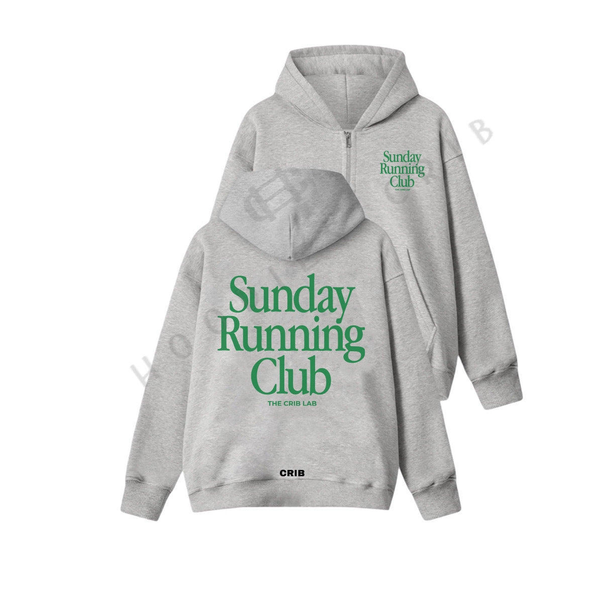 "Running Club" zip-up hoodie