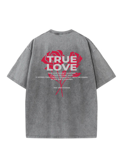 "True Love" Acid Washed Oversized t-shirt