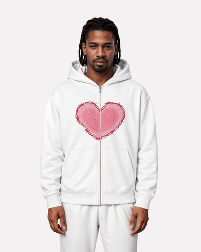 "Heart" zip-up hoodie