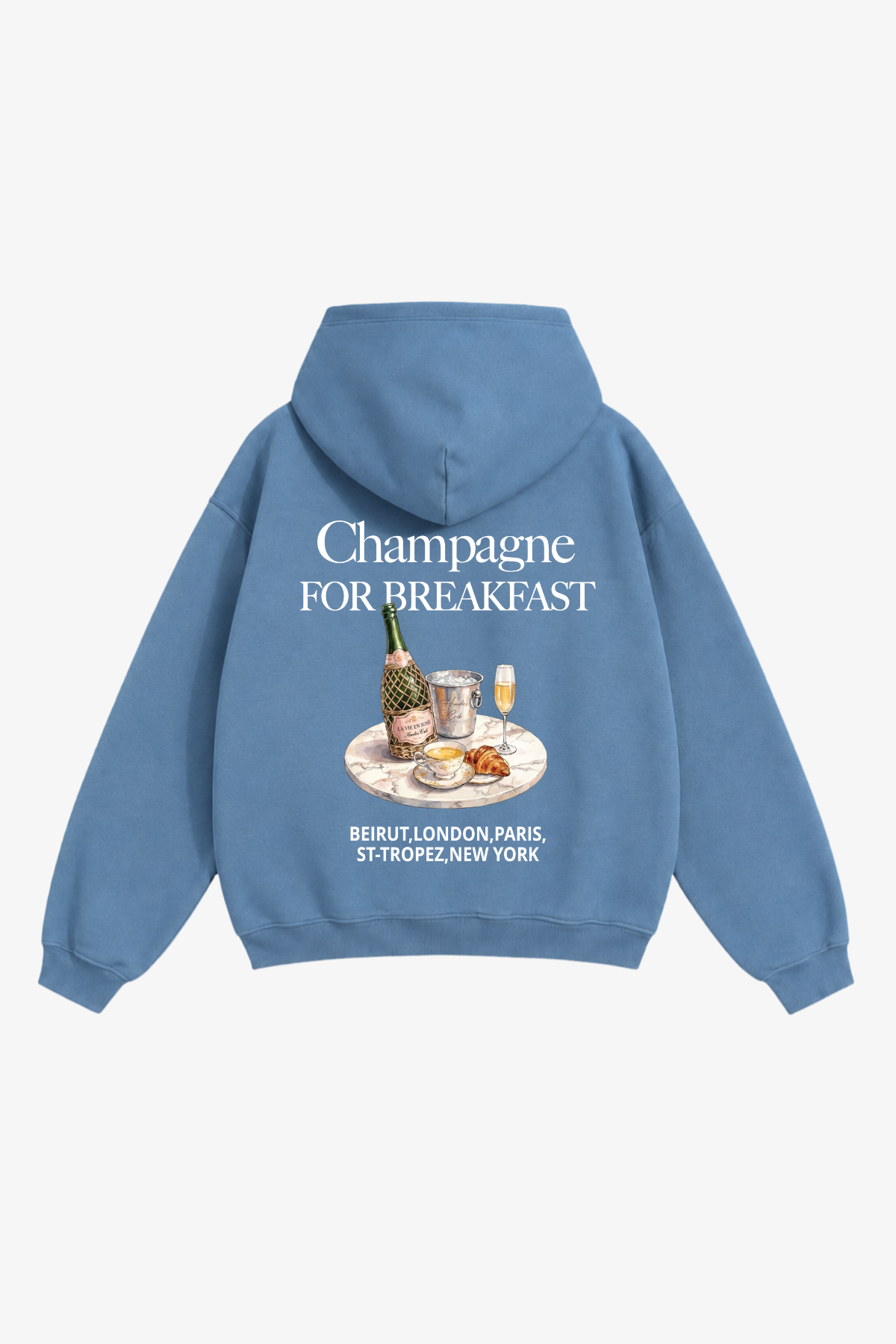 "Champagne for breakfast" hoodie