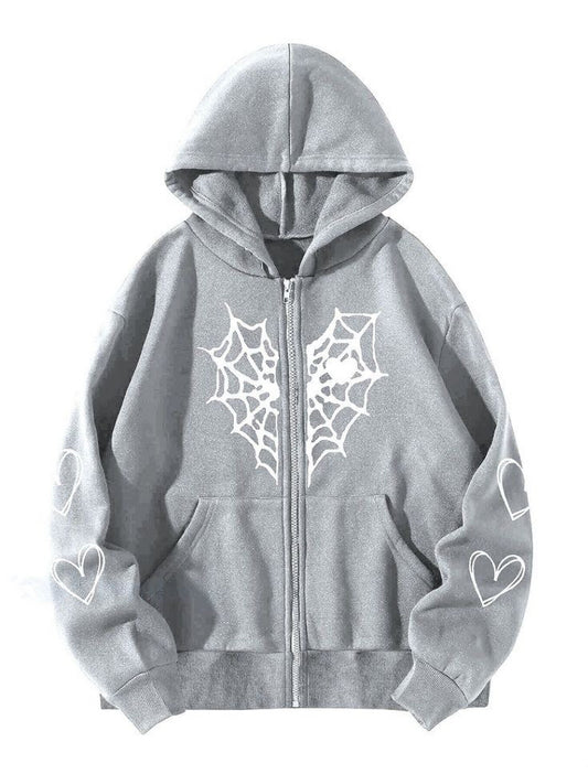 "Spiderweb" zip-up hoodie