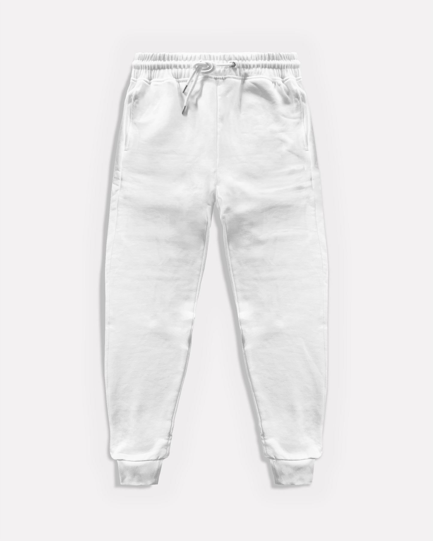 "Unisex Cuffed Basic White" sweatpants