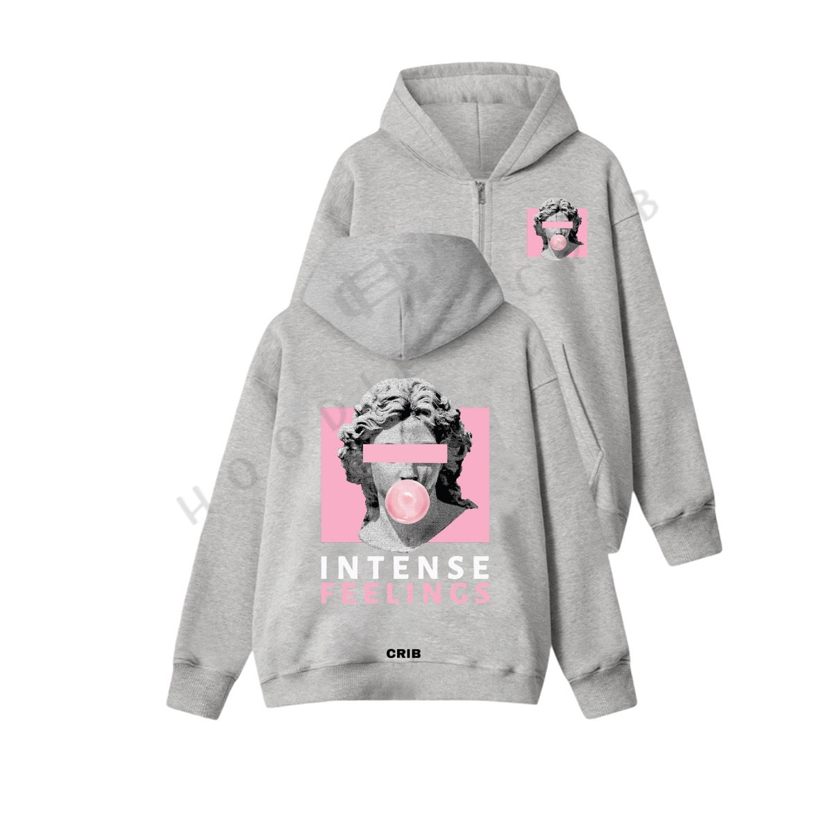 "Intense feelings" zip-up hoodie