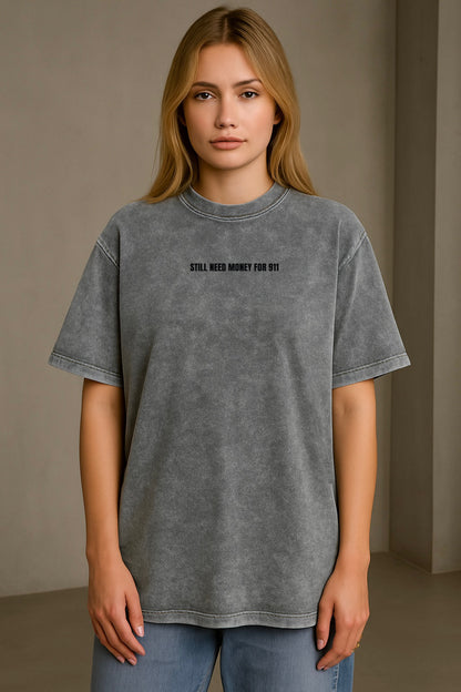 "Long Porsche Pink" Acid Washed Oversized t-shirt