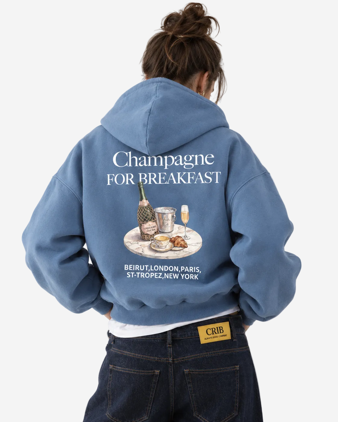 "Champagne for breakfast" hoodie