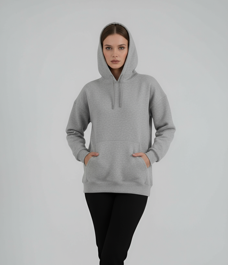 "Unisex Basic Light Heather Grey" hoodie