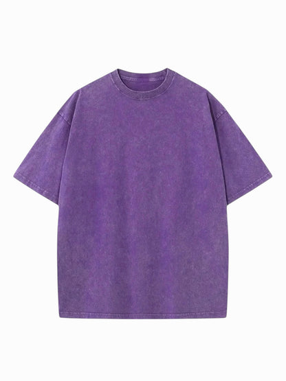 "Premium Basic Purple Acid Washed Oversized" t-shirt