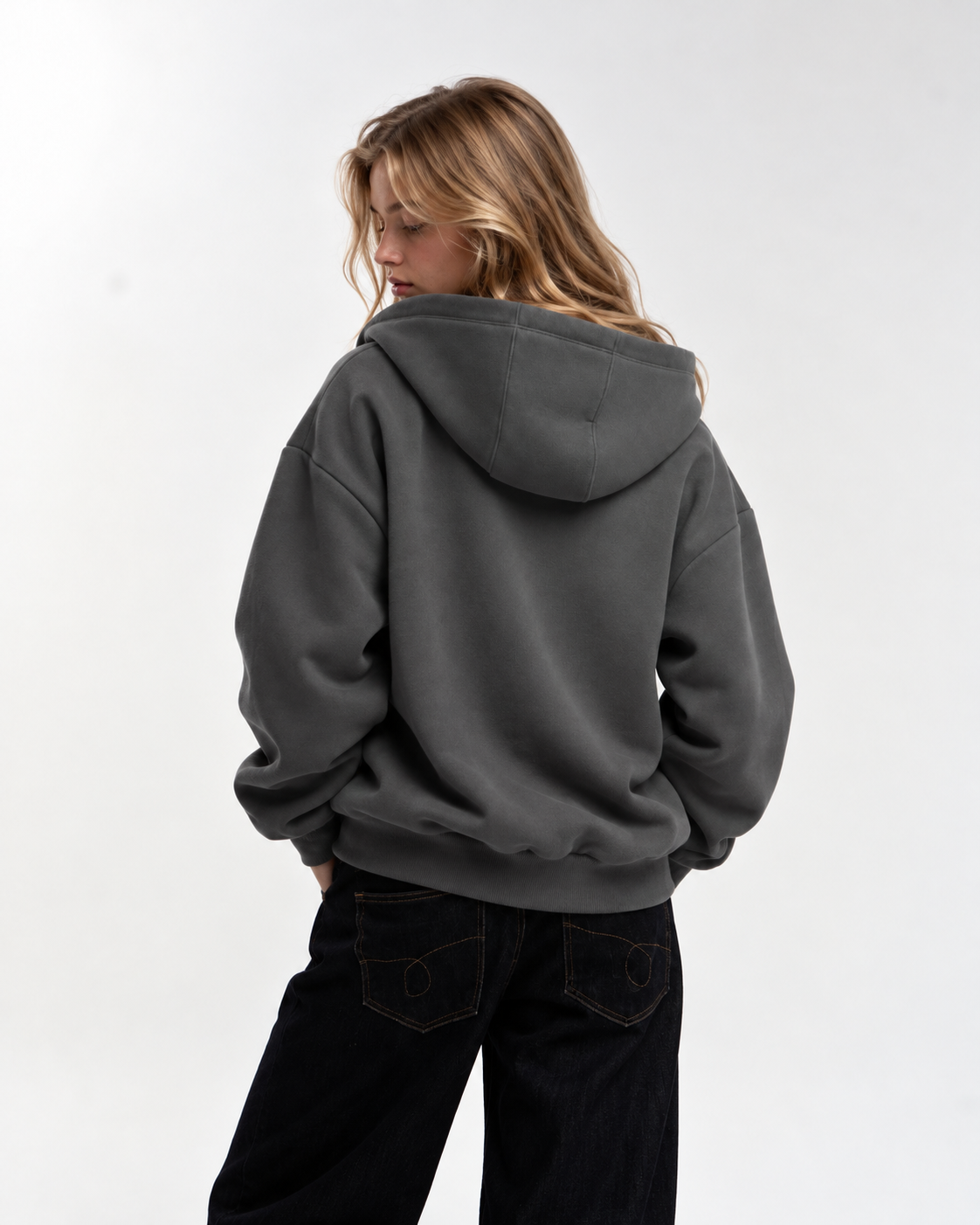"Basic grey" zip-up