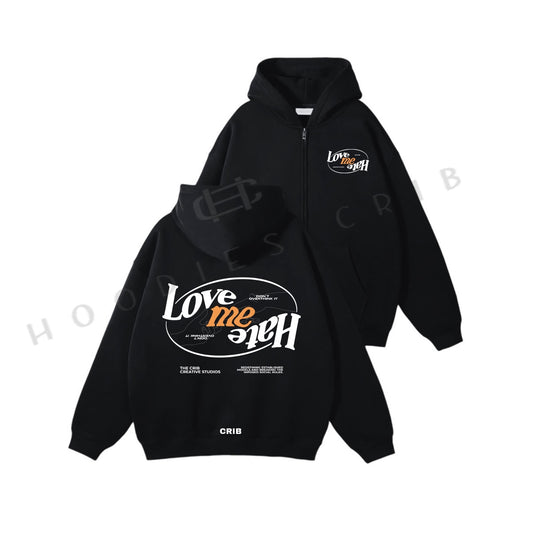 "Love Hate" zip-up hoodie