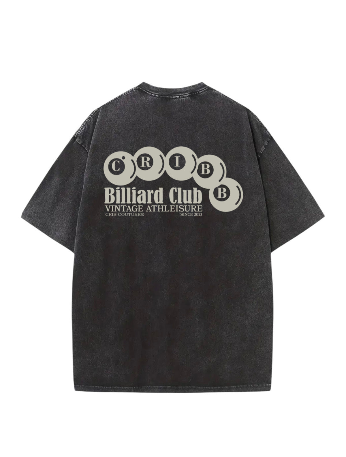 "Billiard Club" Acid Washed Oversized t-shirt