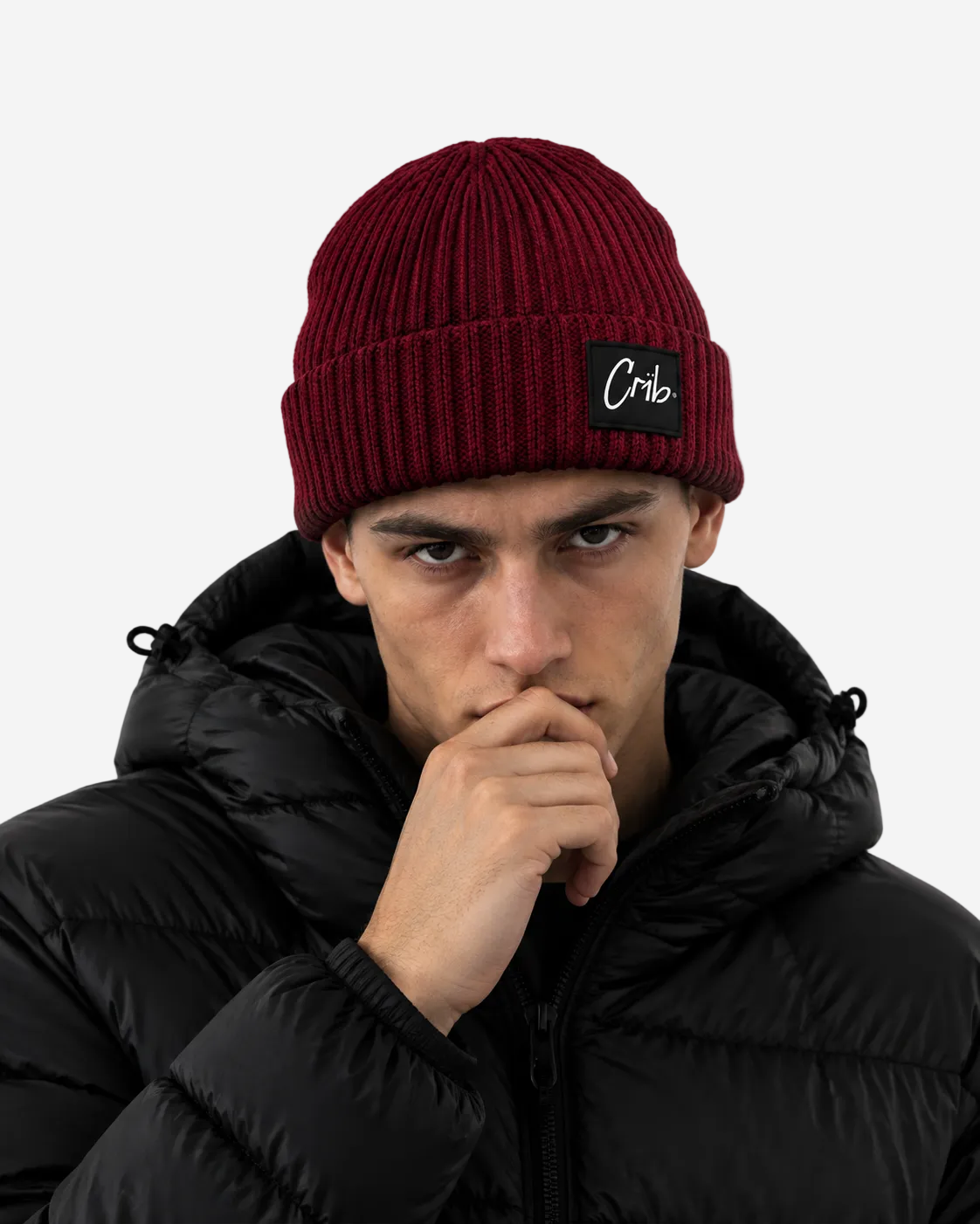 "Knit beanie" burgundy