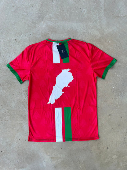 "Lebanese Streetwear Jersey" half-sleeve red