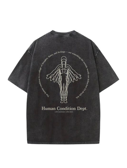 "Human Condition" Oversized Acid Washed t-shirt