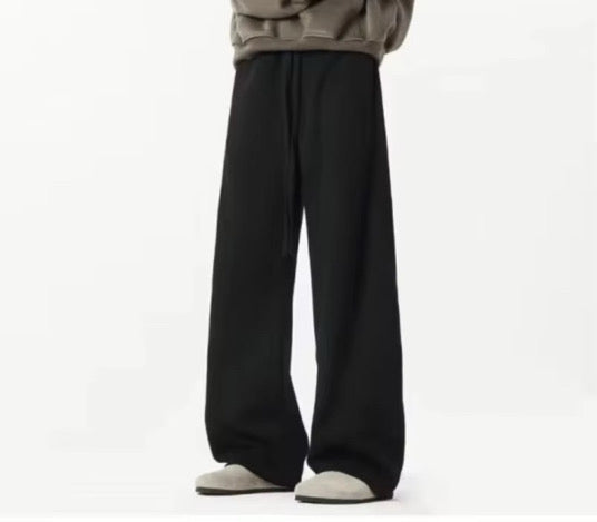"Oversized Uncuffed Sweatpants" Black