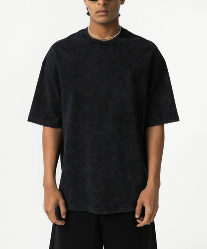 "Premium Basic Black Acid Washed Oversized" t-shirt