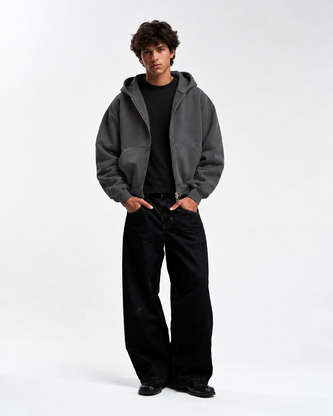 "Basic grey" zip-up