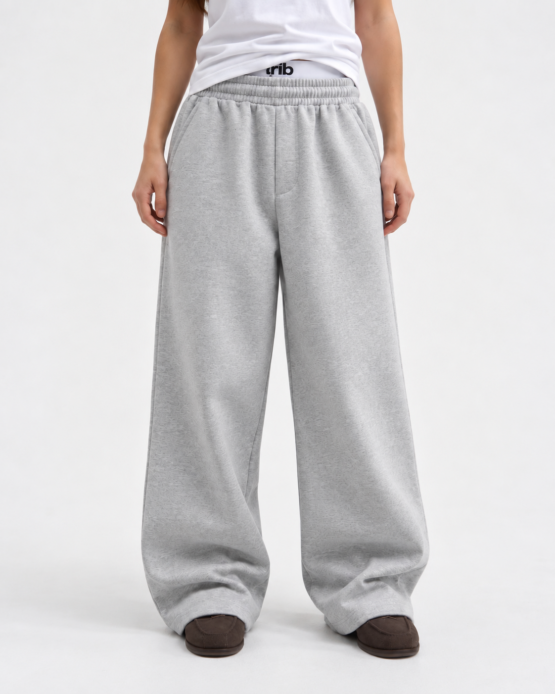 "Grey relaxed uncuffed" sweatpants