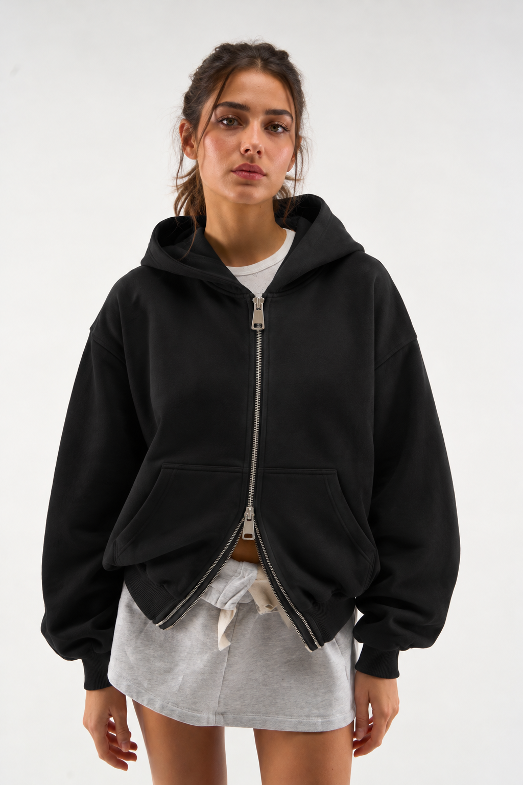 "Basic Black" zip-up