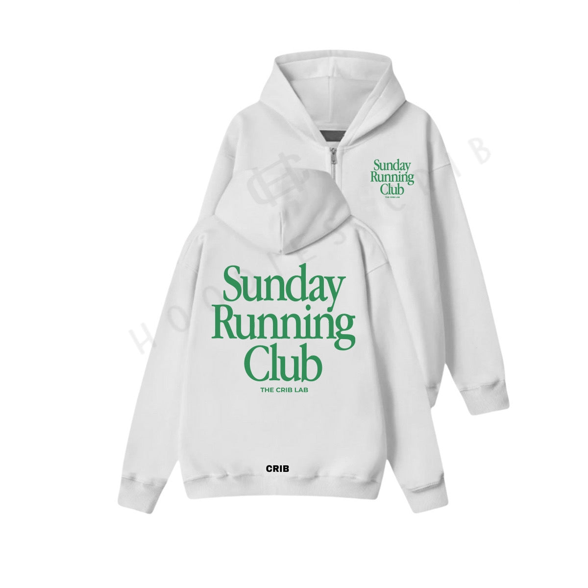 "Running Club" zip-up hoodie