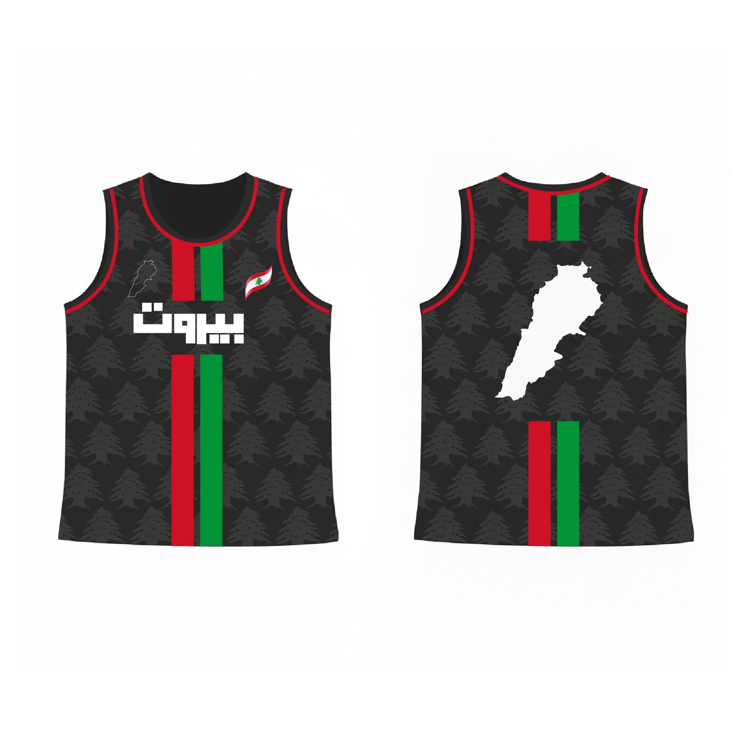 "Lebanese Streetwear Jersey" sleeveless black