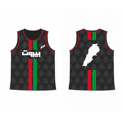 "Lebanese Streetwear Jersey" sleeveless black