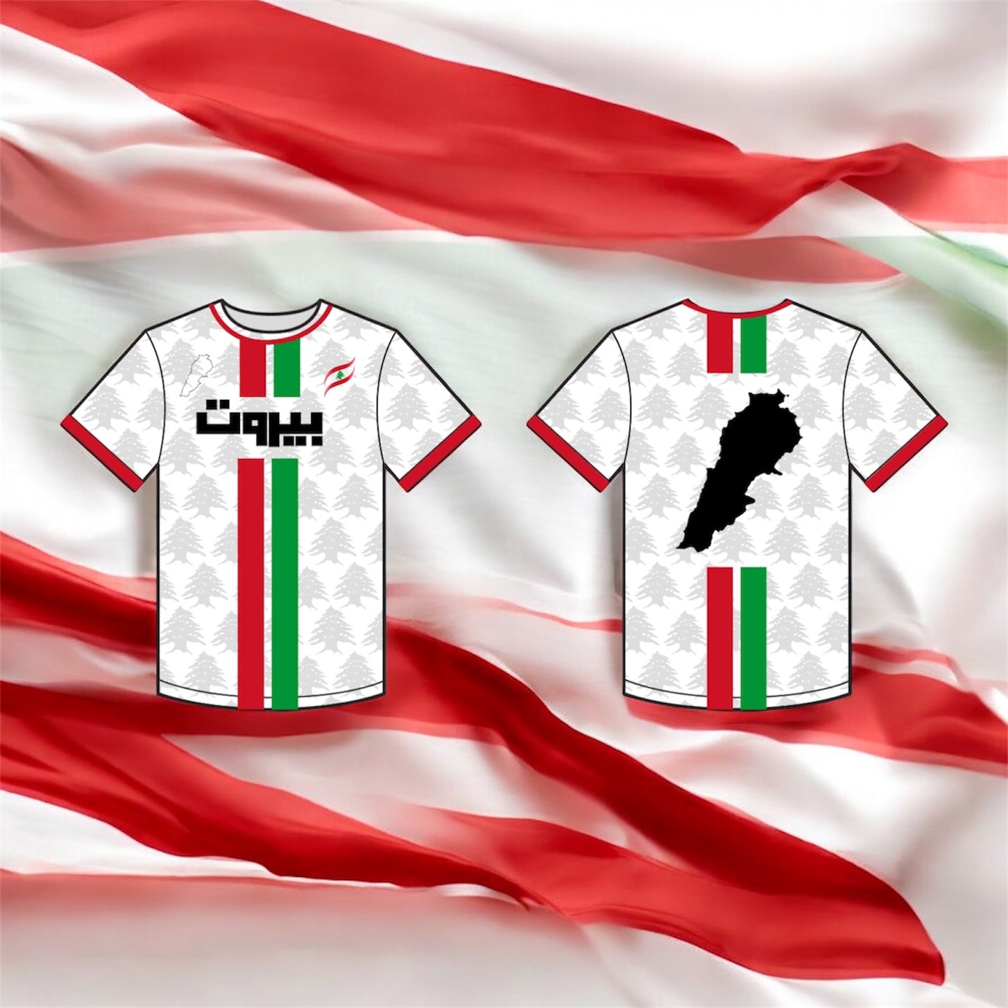 "Lebanese Streetwear Jersey" half-sleeve white