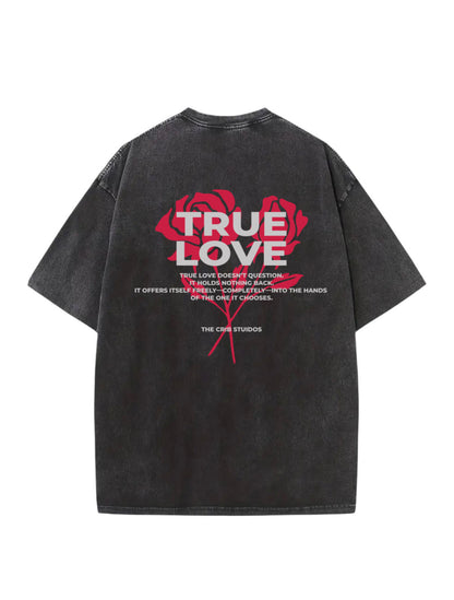 "True Love" Acid Washed Oversized t-shirt