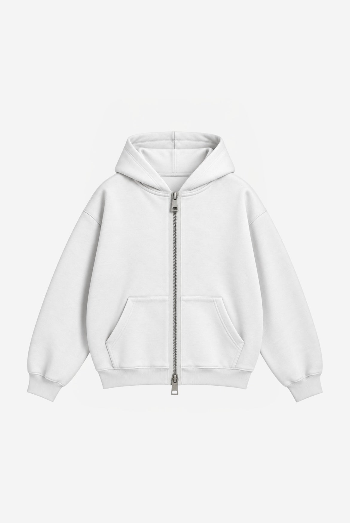 "Basic white" zip-up