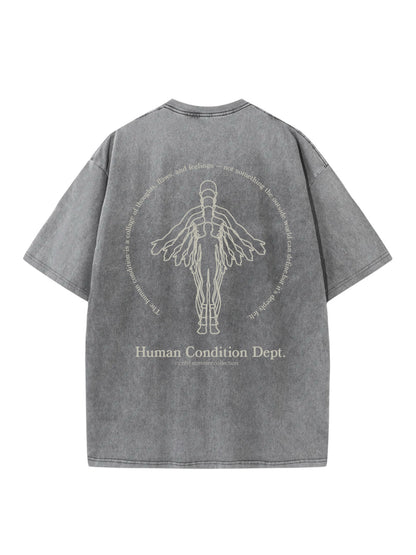 "Human Condition" Oversized Acid Washed t-shirt