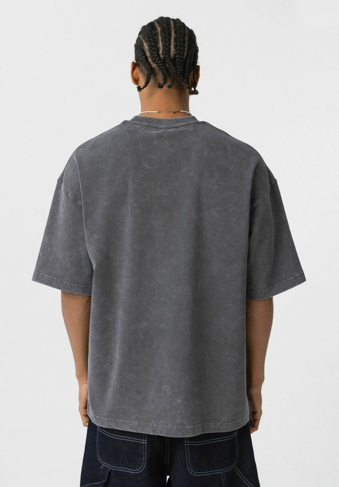 "Premium Basic Grey Acid Washed Oversize" t-shirt