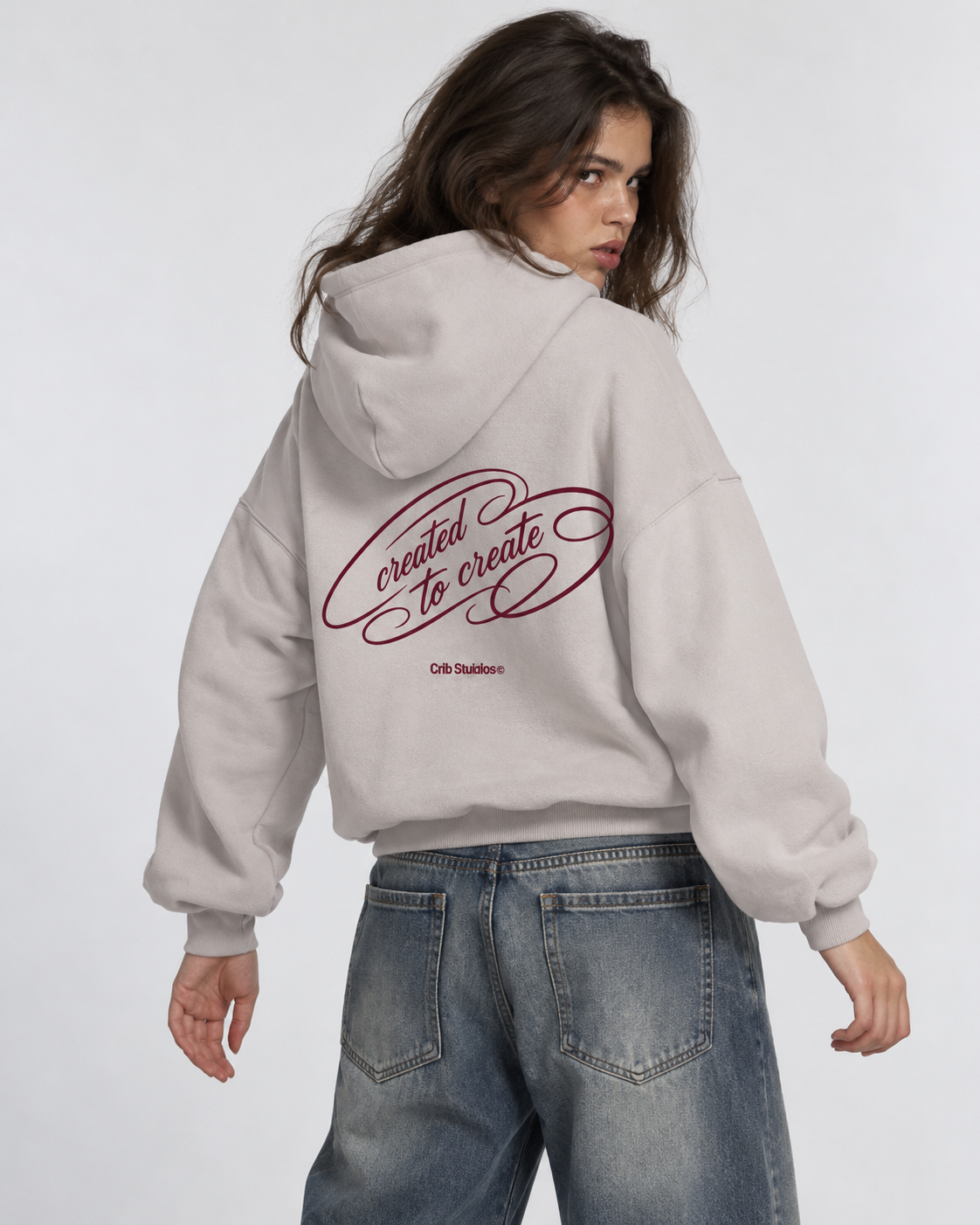 "Created to create" hoodie