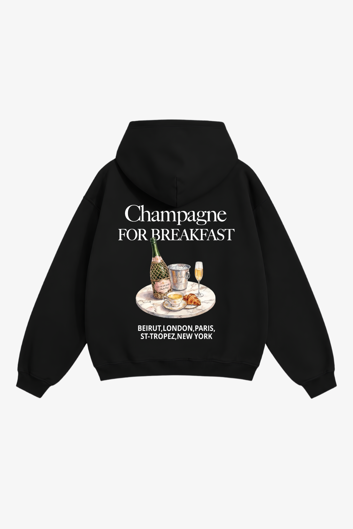 "Champagne for breakfast" hoodie