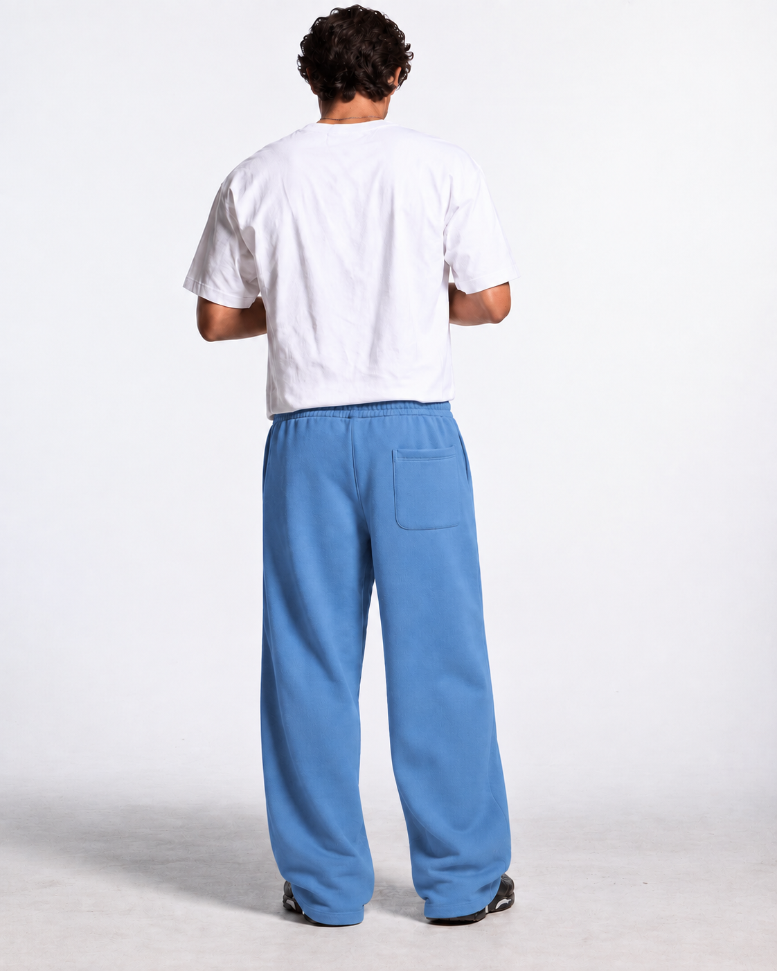"Blue relaxed uncuffed" sweatpants