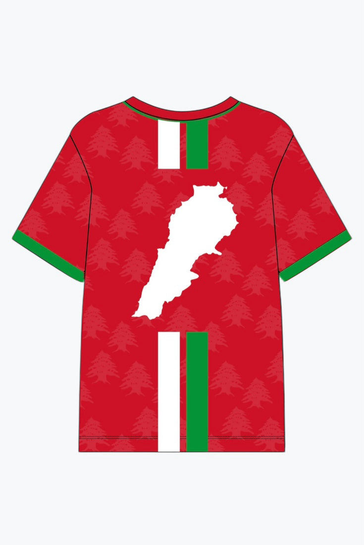 "Lebanese Streetwear Jersey" half-sleeve red