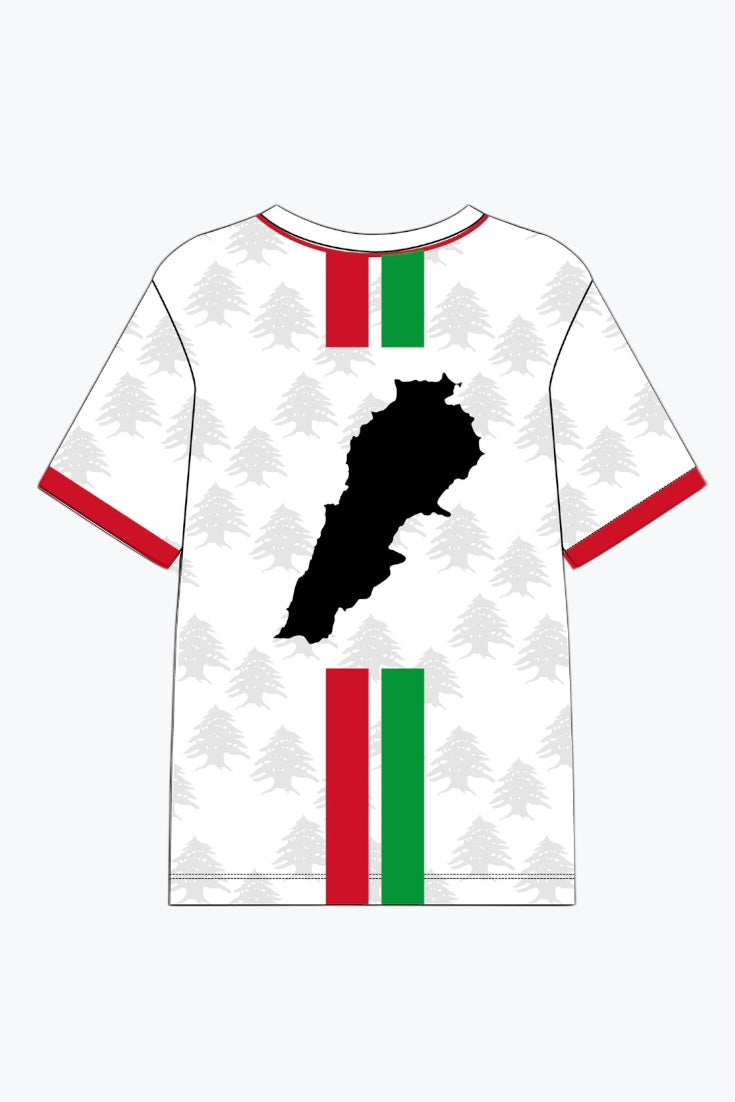"Lebanese Streetwear Jersey" half-sleeve white