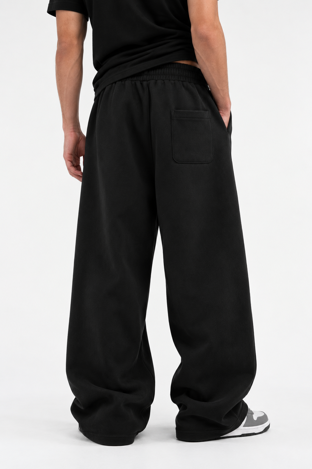 "Black relaxed uncuffed" sweatpants
