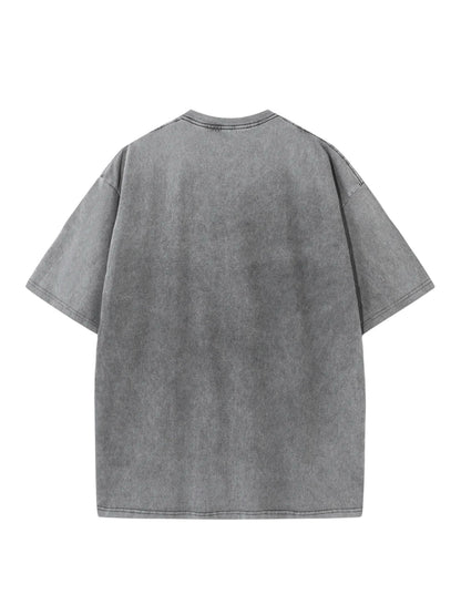 "Premium Basic Grey Acid Washed Oversize" t-shirt