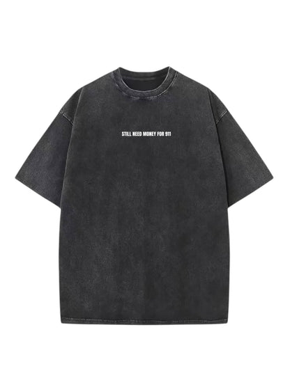 "Long Porsche Blue" Acid Washed Oversized t-shirt