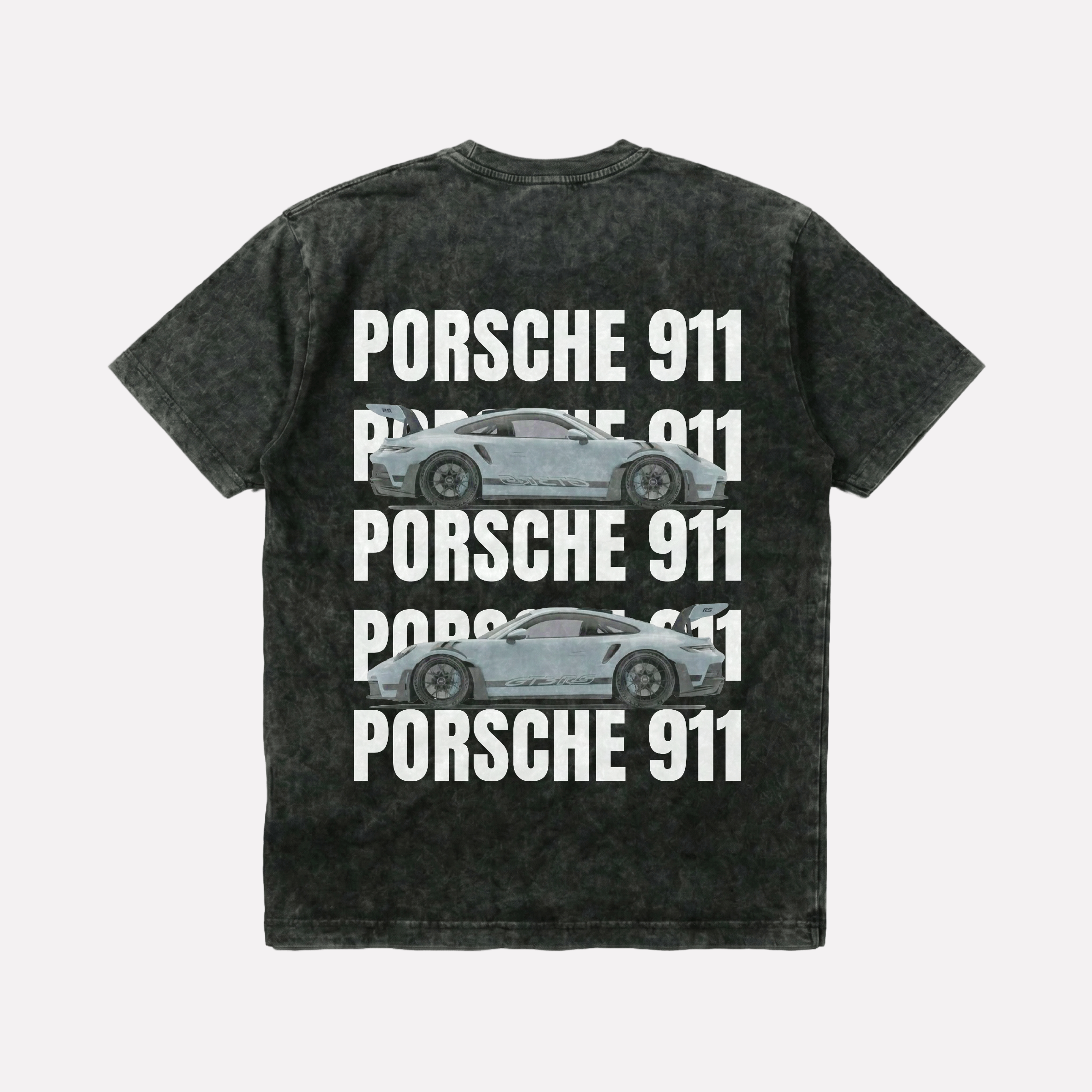 "Long Porsche Blue" Acid Washed t-shirt