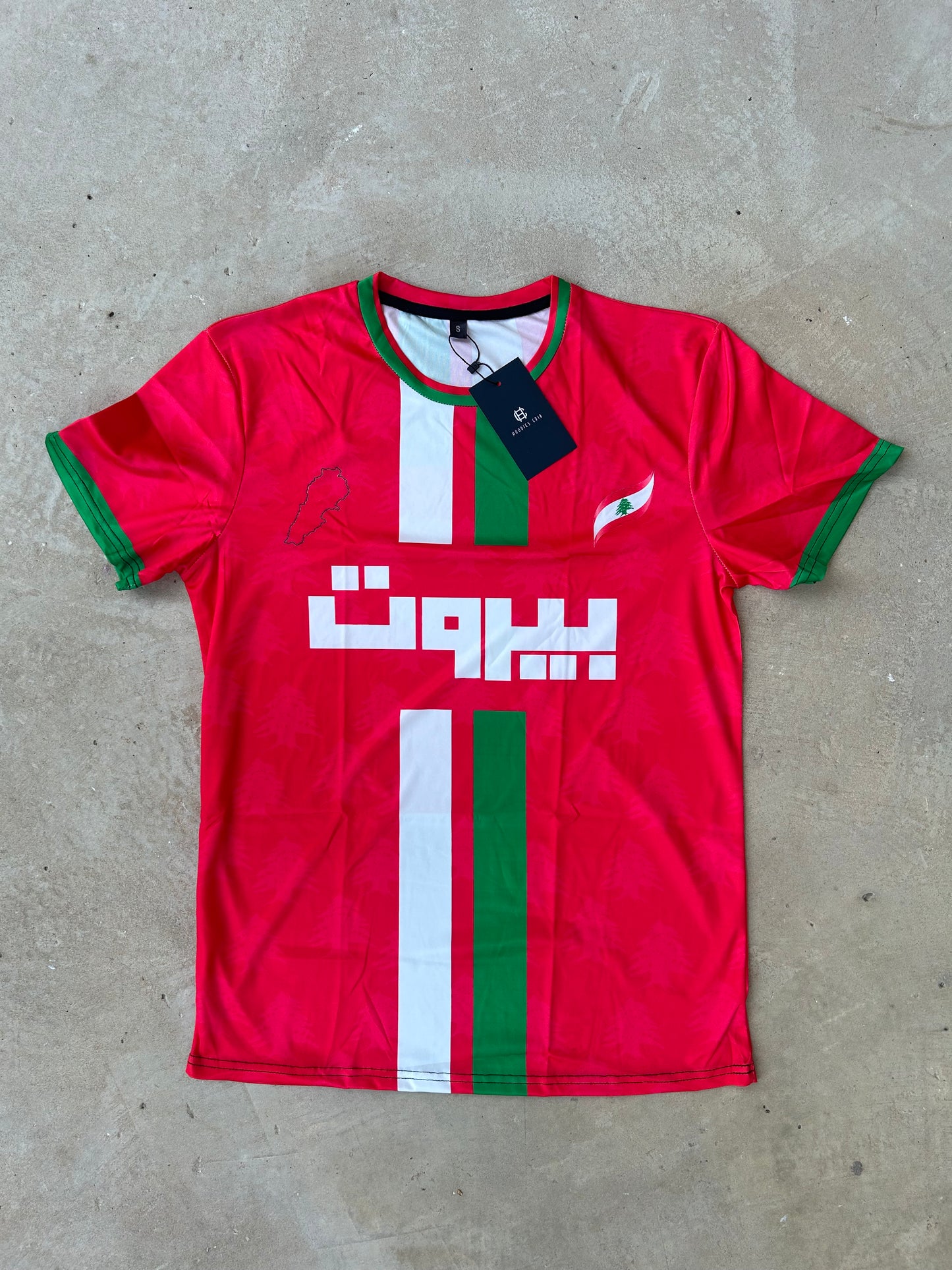 "Lebanese Streetwear Jersey" half-sleeve red