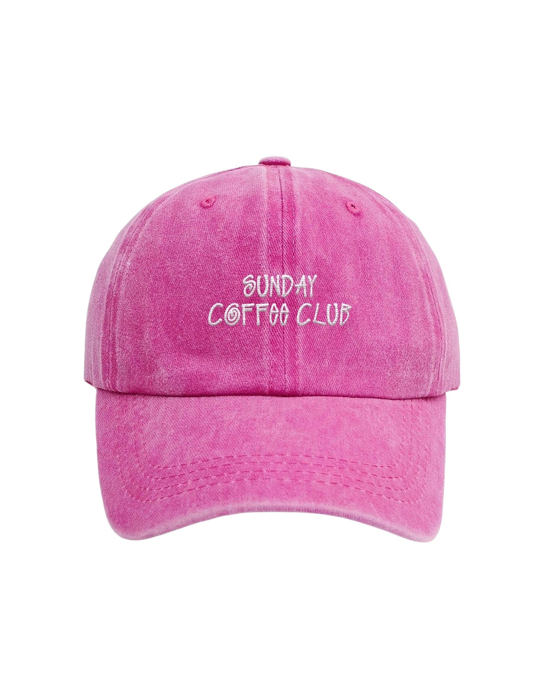 "Sunday Coffee Club" Pink Cap acid washed